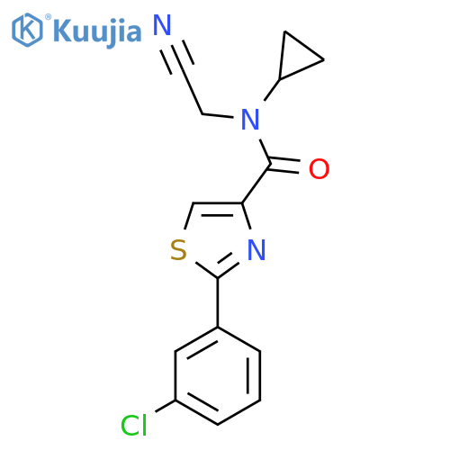 2-(3-chlorophenyl)-N-(cyanomethyl)-N-cyclopropyl-1,3-thiazole-4-carboxamide structure