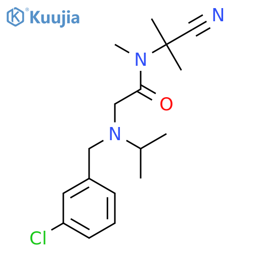 2-{[(3-chlorophenyl)methyl](propan-2-yl)amino}-N-(1-cyano-1-methylethyl)-N-methylacetamide structure