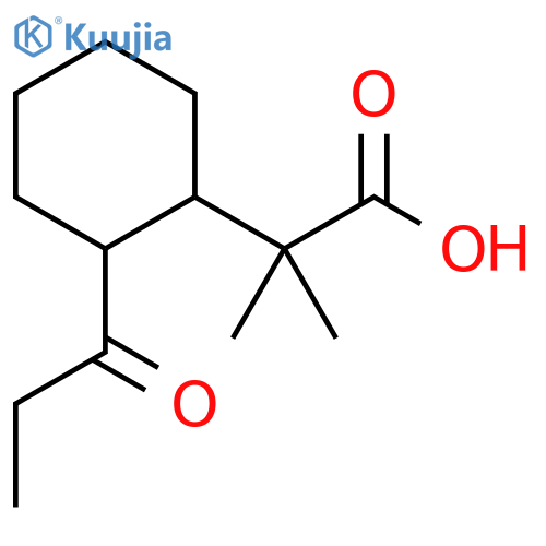Cyclohexaneacetic Acid, .α.,.α.-dimethyl-2-propionyl- (en) structure