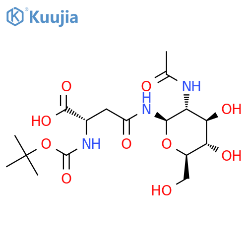 N-omega-(2-Acetamido-2-deoxy-b-D-glucopyranosyl)-N-a-Boc-L-asparagine structure