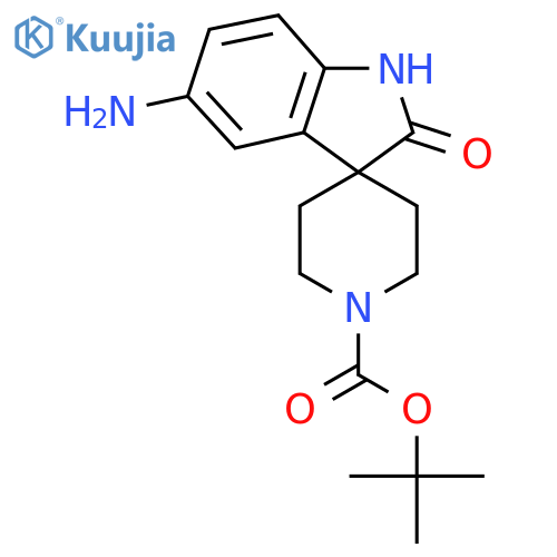 Tert-butyl 5-amino-2-oxospiro[indoline-3,4'-piperidine]-1'-carboxylate structure