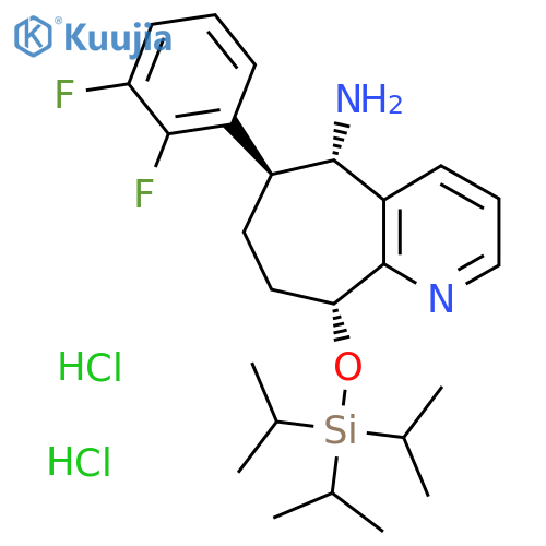 (5S,6S,9R)-6-(2,3-Difluorophenyl)-9-((triisopropylsilyl)oxy)-6,7,8,9-tetrahydro-5H-cyclohepta[b]pyridin-5-amine dihydrochloride structure