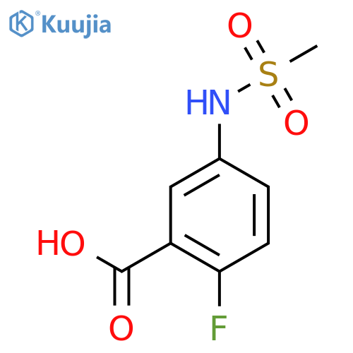 2-Fluoro-5-[(methylsulfonyl)amino]-benzoic acid structure