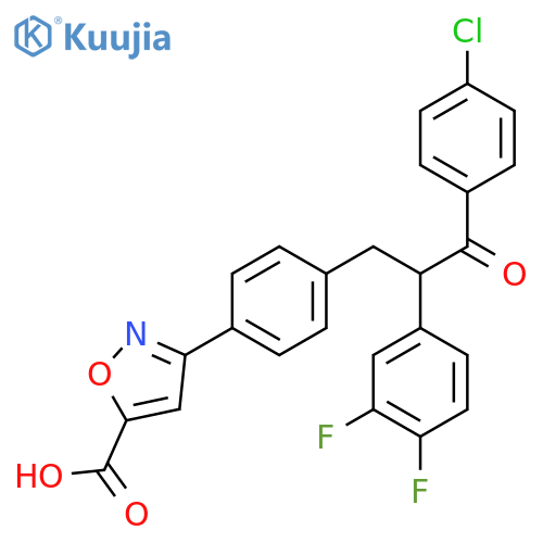 5-Isoxazolecarboxylic acid, 3-[4-[3-(4-chlorophenyl)-2-(3,4-difluorophenyl)-3-oxopropyl]phenyl]- structure