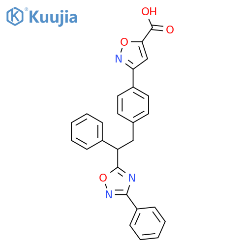 5-Isoxazolecarboxylic acid, 3-[4-[2-phenyl-2-(3-phenyl-1,2,4-oxadiazol-5-yl)ethyl]phenyl]- structure