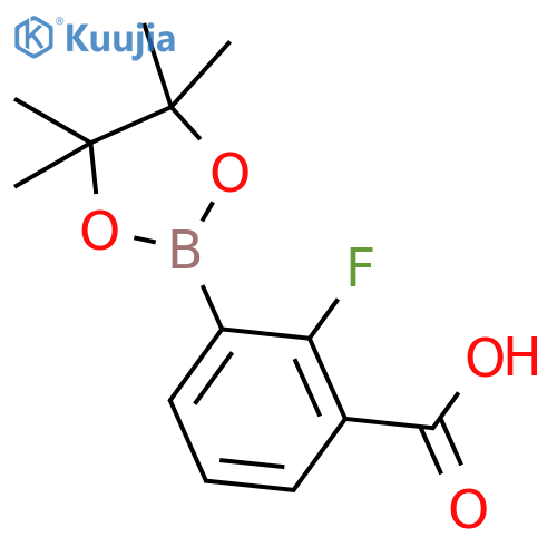 3-Carboxy-2-fluorophenylboronic acid, pinacol ester structure