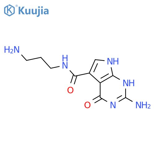 3H-Pyrrolo[2,3-d]pyrimidine-5-carboxamide,2-amino-N-(3-aminopropyl)-4,7-dihydro-4-oxo- structure
