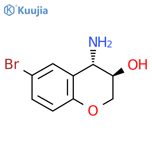 (3R,4S)-4-amino-6-bromo-3,4-dihydro-2H-1-benzopyran-3-ol structure