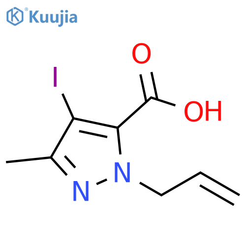 2-Allyl-4-iodo-5-methyl-2H-pyrazole-3-carboxylic acid structure