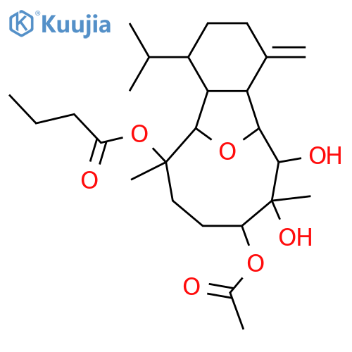 6,13-Epoxy-4(18)-eunicellene-7,8,9,12-tetrol; (6α,7α,8α,9β,12β,13α)-form, 12-Butanoyl, 9-Ac structure