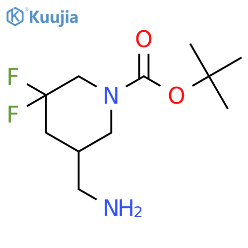 Tert-butyl 5-(aminomethyl)-3,3-difluoropiperidine-1-carboxylate structure
