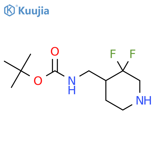 tert-butyl ((3,3-difluoropiperidin-4-yl)methyl)carbamate structure