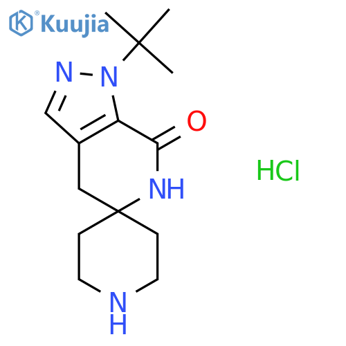1'-(tert-Butyl)-4',6'-dihydrospiro[piperidine-4,5'-pyrazolo[3,4-c]pyridin]-7'(1'H)-one hydrochloride structure