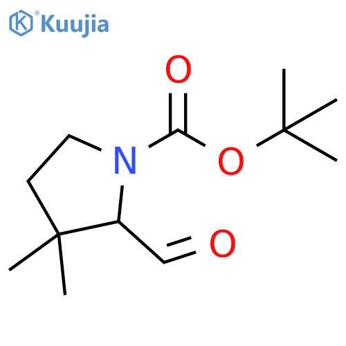 tert-butyl 2-formyl-3,3-dimethylpyrrolidine-1-carboxylate structure