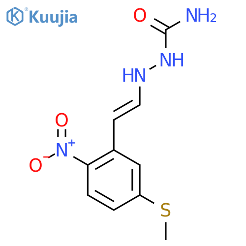 2-(5-(Methylthio)-2-nitrostyryl)hydrazinecarboxamide structure