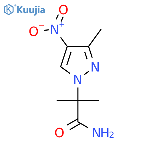 2-methyl-2-(3-methyl-4-nitro-pyrazol-1-yl)propanamide structure