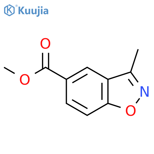 1,2-Benzisoxazole-5-carboxylic acid, 3-methyl-, methyl ester structure