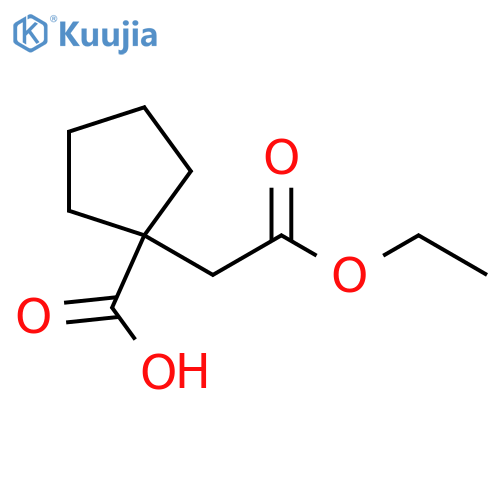 1-(2-ethoxy-2-oxoethyl)cyclopentane-1-carboxylic acid structure