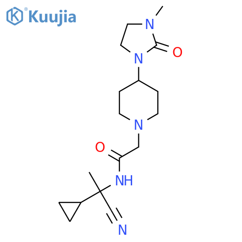 N-(1-cyano-1-cyclopropylethyl)-2-[4-(3-methyl-2-oxoimidazolidin-1-yl)piperidin-1-yl]acetamide structure