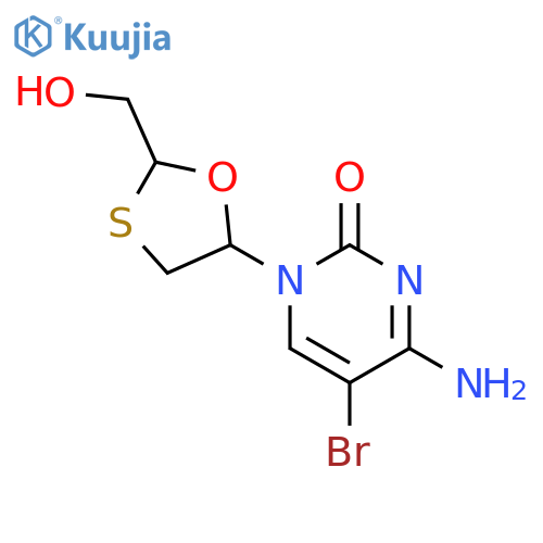 2(1H)-Pyrimidinone,4-amino-5-bromo-1-[2-(hydroxymethyl)-1,3-oxathiolan-5-yl]-, (2S-cis)- (9CI) structure