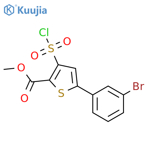 methyl 5-(3-bromophenyl)-3-(chlorosulfonyl)thiophene-2-carboxylate structure