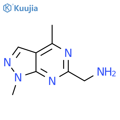 1-{1,4-dimethyl-1H-pyrazolo[3,4-d]pyrimidin-6-yl}methanamine structure
