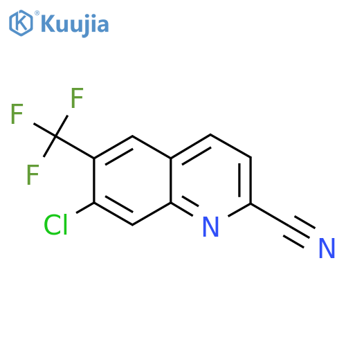 7-Chloro-6-(trifluoromethyl)quinoline-2-carbonitrile structure