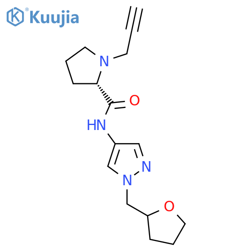 (2S)-N-{1-[(oxolan-2-yl)methyl]-1H-pyrazol-4-yl}-1-(prop-2-yn-1-yl)pyrrolidine-2-carboxamide structure
