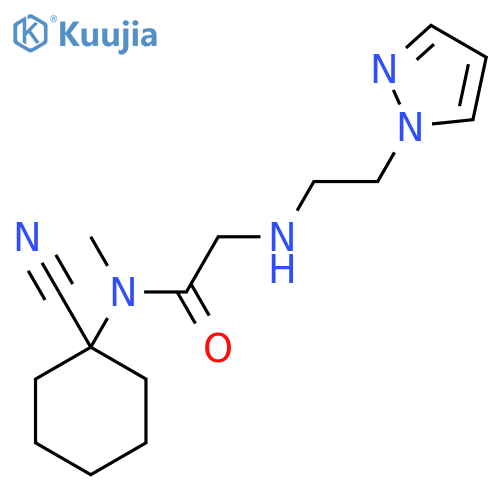 N-(1-cyanocyclohexyl)-N-methyl-2-{[2-(1H-pyrazol-1-yl)ethyl]amino}acetamide structure