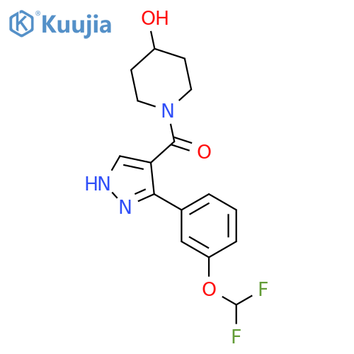 1-{3-3-(difluoromethoxy)phenyl-1H-pyrazole-4-carbonyl}piperidin-4-ol structure