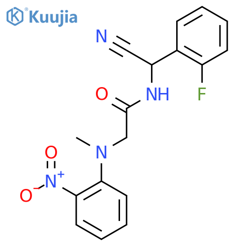 N-[cyano(2-fluorophenyl)methyl]-2-[methyl(2-nitrophenyl)amino]acetamide structure
