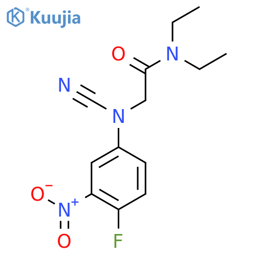 2-[cyano(4-fluoro-3-nitrophenyl)amino]-N,N-diethylacetamide structure