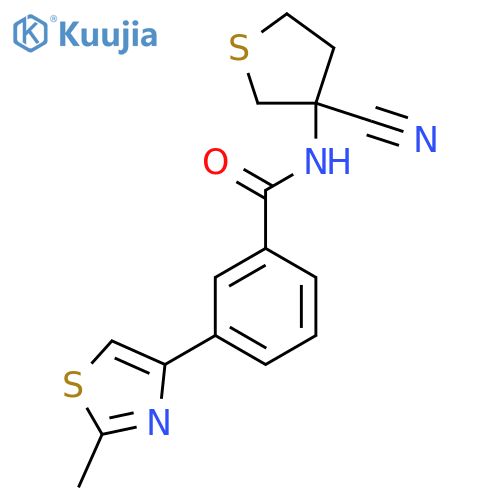 N-(3-cyanothiolan-3-yl)-3-(2-methyl-1,3-thiazol-4-yl)benzamide structure