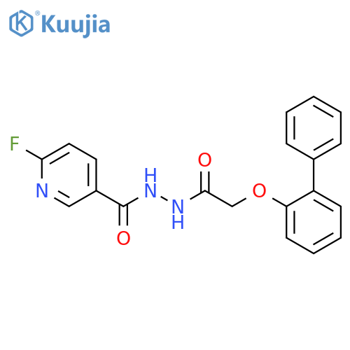 2-{[1,1'-biphenyl]-2-yloxy}-N'-(6-fluoropyridine-3-carbonyl)acetohydrazide structure