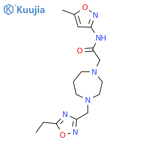 2-{4-(5-ethyl-1,2,4-oxadiazol-3-yl)methyl-1,4-diazepan-1-yl}-N-(5-methyl-1,2-oxazol-3-yl)acetamide structure