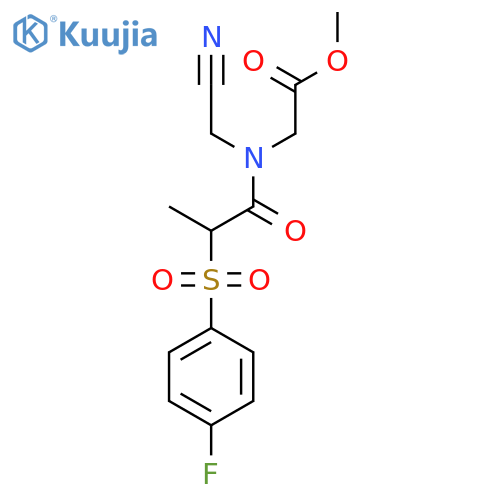 methyl 2-[N-(cyanomethyl)-2-(4-fluorobenzenesulfonyl)propanamido]acetate structure
