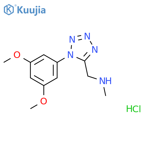 {1-(3,5-dimethoxyphenyl)-1H-1,2,3,4-tetrazol-5-ylmethyl}(methyl)amine hydrochloride structure