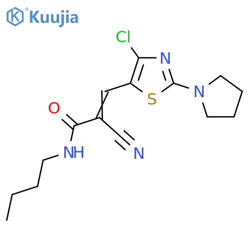N-butyl-3-(4-chloro-2-pyrrolidin-1-yl-1,3-thiazol-5-yl)-2-cyanoprop-2-enamide structure