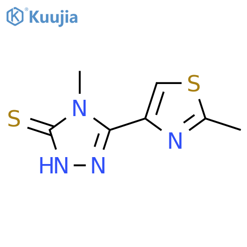 3H-1,2,4-Triazole-3-thione,2,4-dihydro-4-methyl-5-(2-methyl-4-thiazolyl)- structure