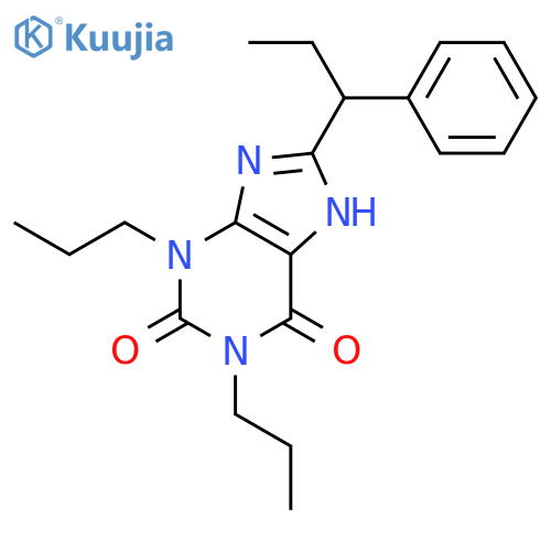 8-[(1R)-1-phenylpropyl]-1,3-dipropyl-3,7-dihydro-1H-purine-2,6-dione structure