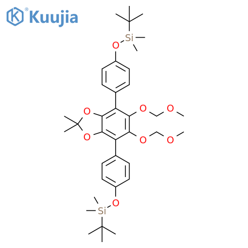 1,3-Benzodioxole, 4,7-bis[4-[[(1,1-dimethylethyl)dimethylsilyl]oxy]phenyl]-5,6-bis(methoxymethoxy)-2,2-dimethyl- structure