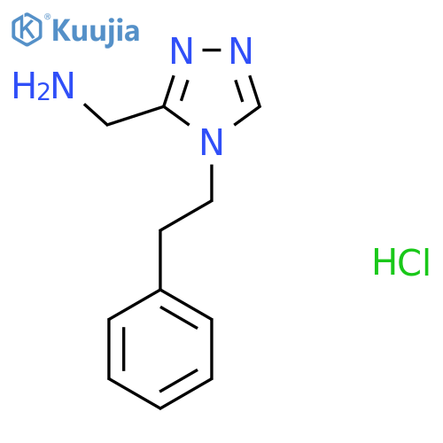 (4-Phenethyl-4H-1,2,4-triazol-3-yl)methanamine hydrochloride structure