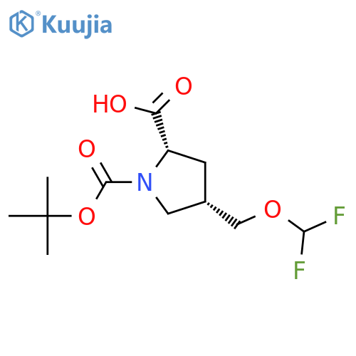 (2S,4S)-1-(tert-butoxycarbonyl)-4-((difluoroMethoxy)Methyl)pyrrolidine-2-carboxylic acid structure