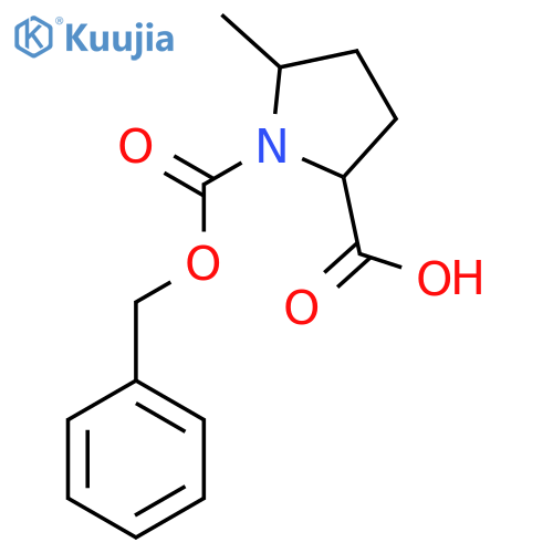 (2S,5S)-1-Benzyloxycarbonyl-5-methyl-pyrrolidine-2-carboxylic acid structure