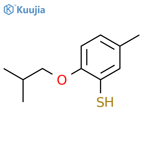 5-methyl-2-(2-methylpropoxy)benzenethiol structure