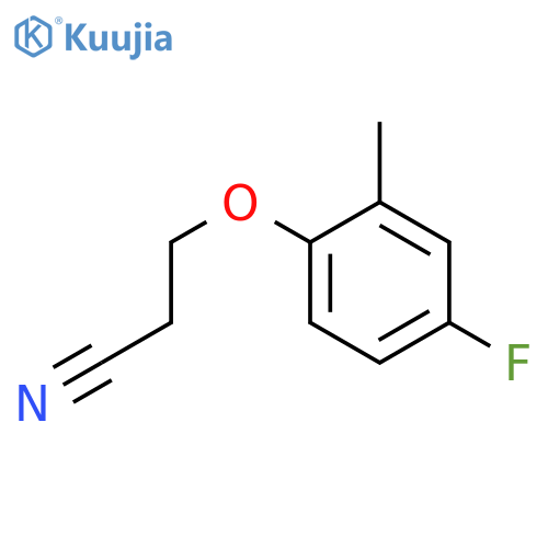 3-(4-fluoro-2-methylphenoxy)propanenitrile structure