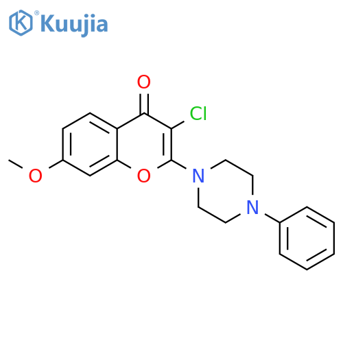 4H-1-Benzopyran-4-one,3-chloro-7-methoxy-2-(4-phenyl-1-piperazinyl)- structure