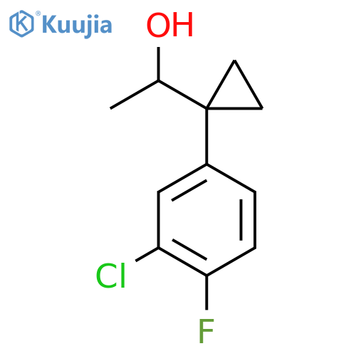 1-1-(3-chloro-4-fluorophenyl)cyclopropylethan-1-ol structure
