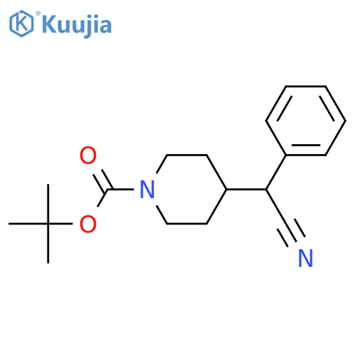 tert-butyl 4-(cyano(phenyl)methyl)piperidine-1-carboxylate structure