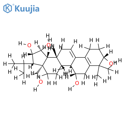 (+)-(3S,7S,8S,13R,14S,17R,18R,19S,20S,21S)-25-norfern-5(10),9-(11)-diene-3,7,19,20,28-pentaol structure